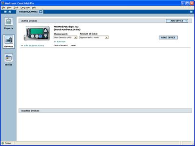 CareLink Pro device management screen