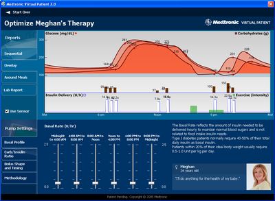 MiniMed virtual patient application physician interface overlay