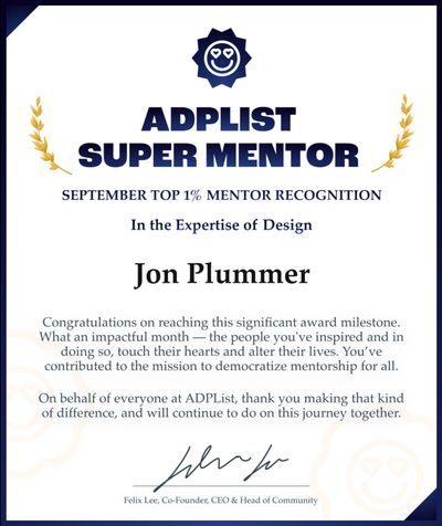 Certificate of recogniton from ADPList